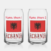 Albanië en Albanese Vlag Rode Personalisatie Blikvorm Glas (Voorkant)