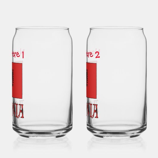 Albanië en Albanese Vlag Rode Personalisatie Blikvorm Glas (Links)