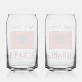 Albanië en Albanese Vlag Rode Personalisatie Blikvorm Glas (Achterkant)