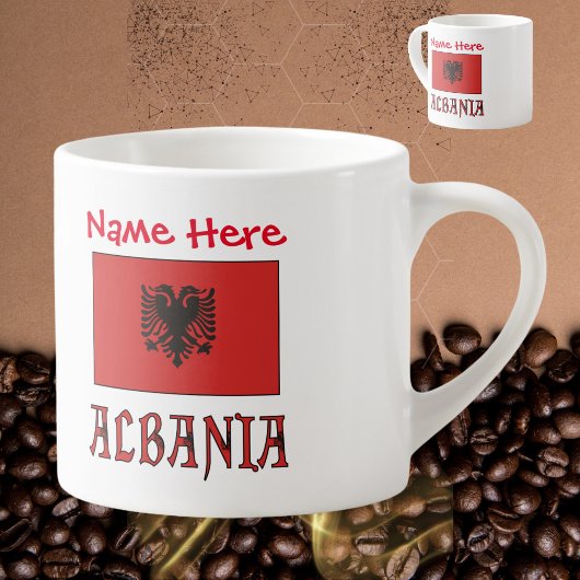 Albanië en Albanese Vlag Rode Personalisatie Espresso Kop