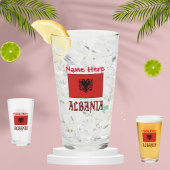 Albanië en Albanese Vlag Rode Personalisatie Glas