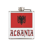 Albanië en Albanese Vlag Rode Personalisatie Heupfles (Achterkant)