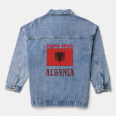 Albanië en Albanese vlag wit gepersonaliseerd Denim Jacket (Achterkant)