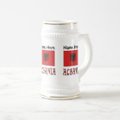 Albanië en de Albanese vlag met Jouw naam Bierpul (Voorkant rechts)