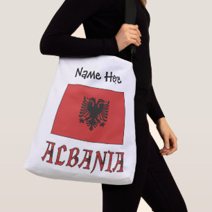 Albanië en de Albanese vlag met Jouw naam Crossbod Crossbody Tas