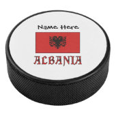 Albanië en de Albanese vlag met Jouw naam Hockey P Hockey Puck (3/4)