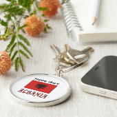 Albanië en de Albanese vlag met Jouw naam Sleutelhanger (Zijkant)