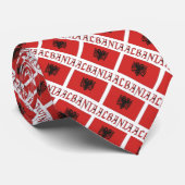 Albanië en de Albanese vlag met Jouw naam Stropdas (Opgerold)