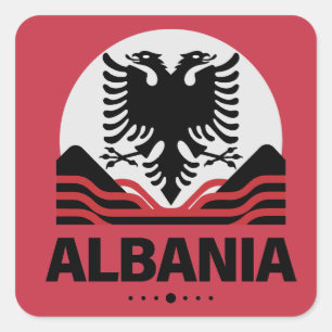 Albanië Europese Unie Vierkante Sticker
