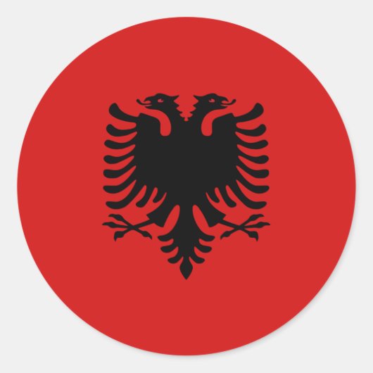 Albanië Fisheye Flag Sticker (Voorkant)