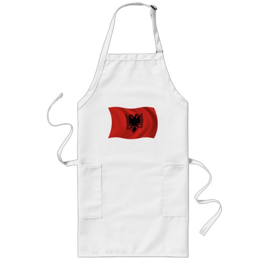 Albanië Flag Apron Lang Schort (Voorkant)