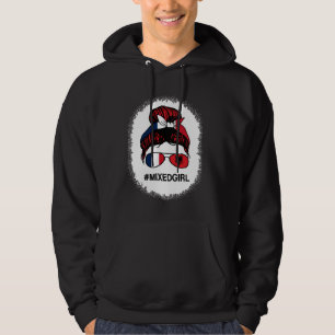 Albanië Frankrijk Vlag Albanees Frans Messy Bun Bl Hoodie