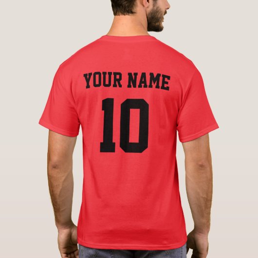 Albanië Gepersonaliseerde Nationale Team Jersey T-shirt (Achterkant)