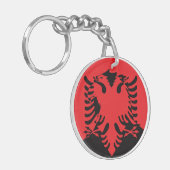 Albanië Golden Eagle Albanese nationale dierenvlag Sleutelhanger (Voorkant Links)
