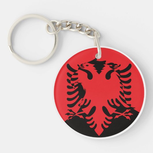 Albanië Golden Eagle Albanese nationale dierenvlag Sleutelhanger (Voorkant)