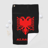 Albanië Golf, Albanees wapen golfen / vlag Golfhanddoek (Insitu)