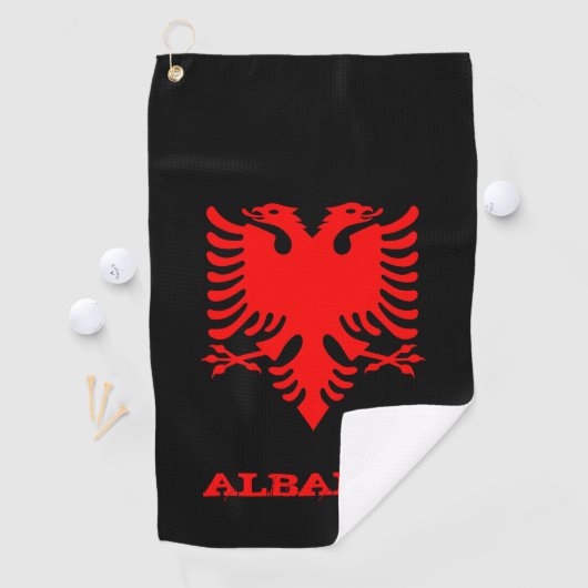 Albanië Golf, Albanees wapen golfen / vlag Golfhanddoek (Insitu)