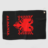 Albanië Golf, Albanees wapen golfen / vlag Golfhanddoek (Horizontaal)