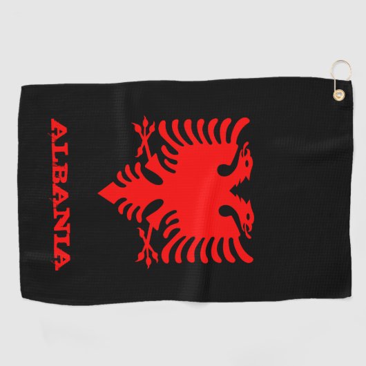 Albanië Golf, Albanees wapen golfen / vlag Golfhanddoek (Horizontaal)