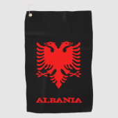 Albanië Golf, Albanees wapen golfen / vlag Golfhanddoek (Voorkant)