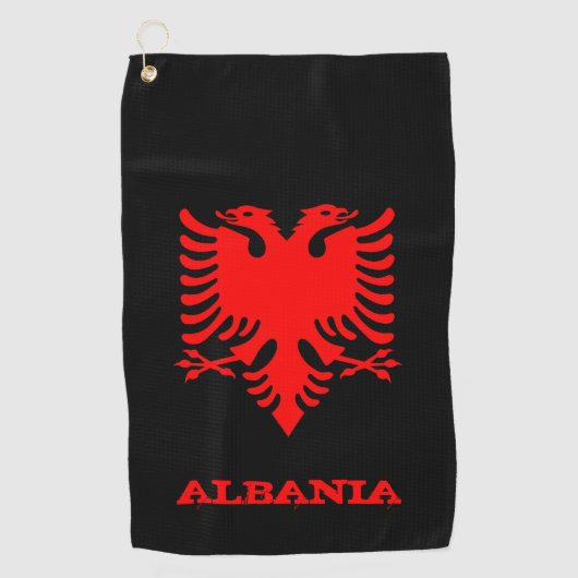 Albanië Golf, Albanees wapen golfen / vlag Golfhanddoek (Voorkant)