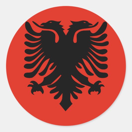 Albanië Hoogwaardige vlag Ronde Sticker (Voorkant)