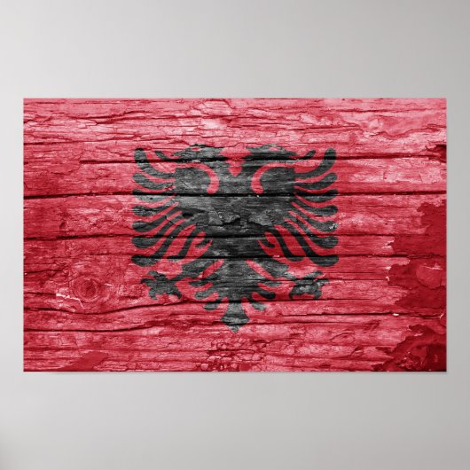 Albanië houten vlag poster (Voorkant)