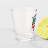 Albanië Illustratie Retro Badge Shot Glas (Links)