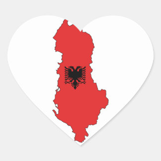 Albanië - kaart en vlag - sticker