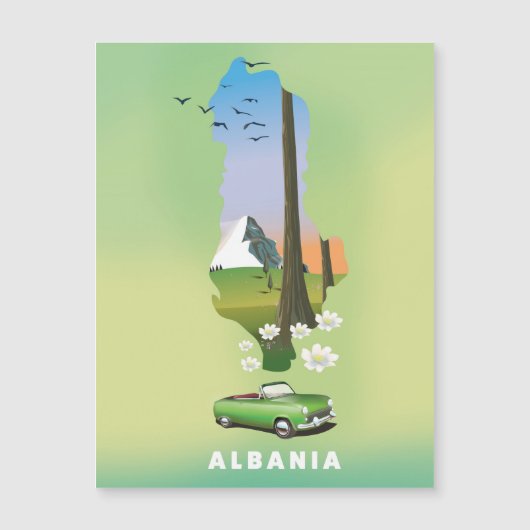 Albanië kaart geïllustreerde reisposter (Voorkant)