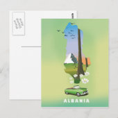 Albanië kaart geïllustreerde reisposter (Voorkant / Achterkant)