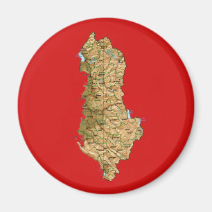 Albanië Kaart Magneet