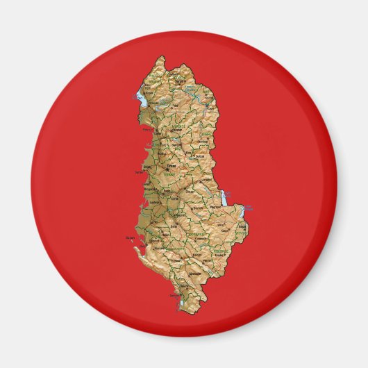 Albanië Kaart Magneet (Voorkant)