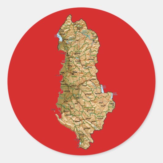 Albanië Kaart Sticker (Voorkant)