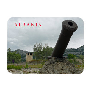 Albanië Kruje Kasteelkanon uitzicht magneet