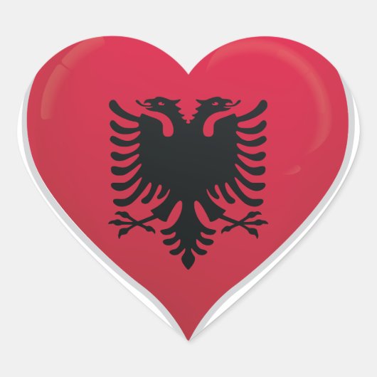 Albanië liefde vlag trots hart sticker (Voorkant)