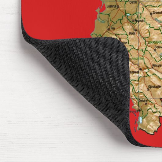 Albanië Map Mousepad Muismat (Hoek)