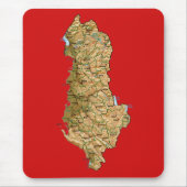 Albanië Map Mousepad Muismat (Voorkant)