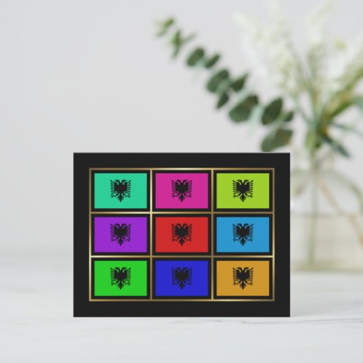 Albanië Multihue Flags Briefkaart (Staand voorkant)