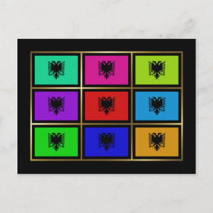 Albanië Multihue Flags Briefkaart