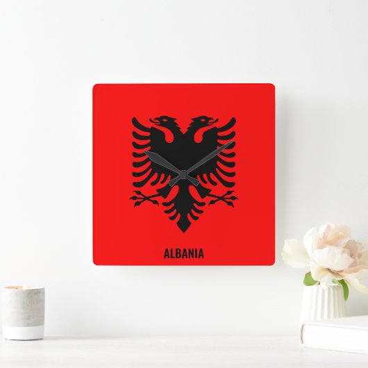 Albanië National Flag Patriotic Vierkante Klok (Huis)