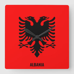 Albanië National Flag Patriotic Vierkante Klok