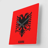 Albanië National Flag Patriotic Vierkante Klok (Hoek)