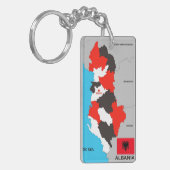 albanië politieke kaart sleutelhanger (Voorkant Links)
