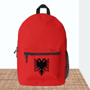 Albanië, rode rugzak, Albanese Vlag Bedrukte Rugzak