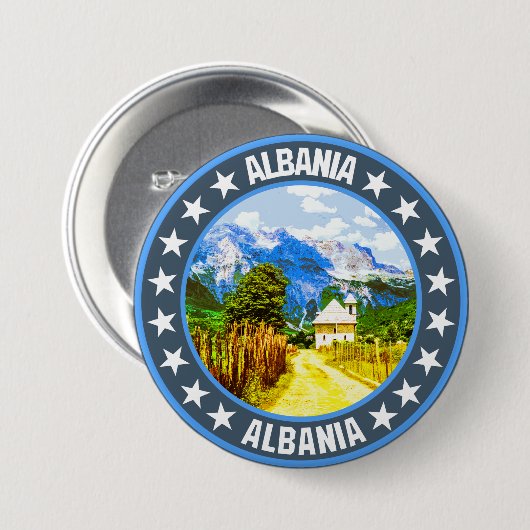 Albanië Ronde Button 7,6 Cm (Voorkant /achterkant)