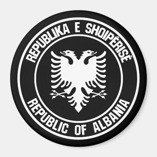 Albanië Round Emblem Magneet (Voorkant)
