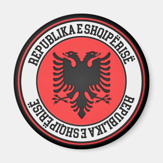 Albanië Round Emblem Magneet (Voorkant)