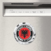Albanië Round Emblem Magneet (Insitu (Vaatwasser))