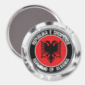 Albanië Round Emblem Magneet (Voorkant / Achterkant)
